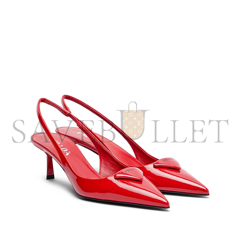 Pra*a 55 patent leather slingback pumps